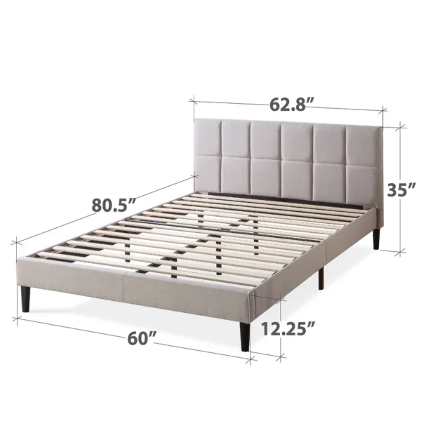 Suhavi Contemporary Modern Tufted Upholstered Low Profile Platform Bed - Image 5