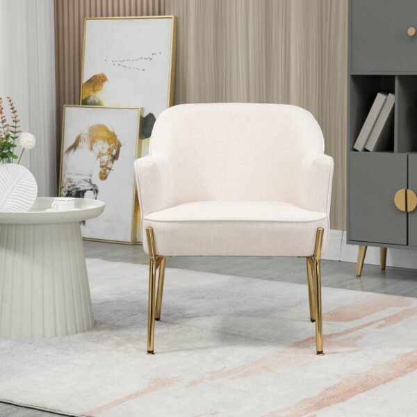 Armchair with Gold Metal Legs - Image 4