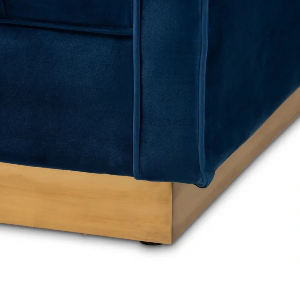 Aveline Glam and Luxe Upholstered Sofa - Blue - Image 7