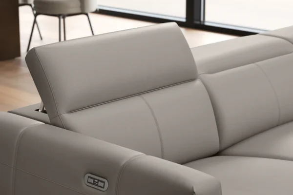 Carmen Leather L-Shape Dual Recliner with Console Sofa - Image 7