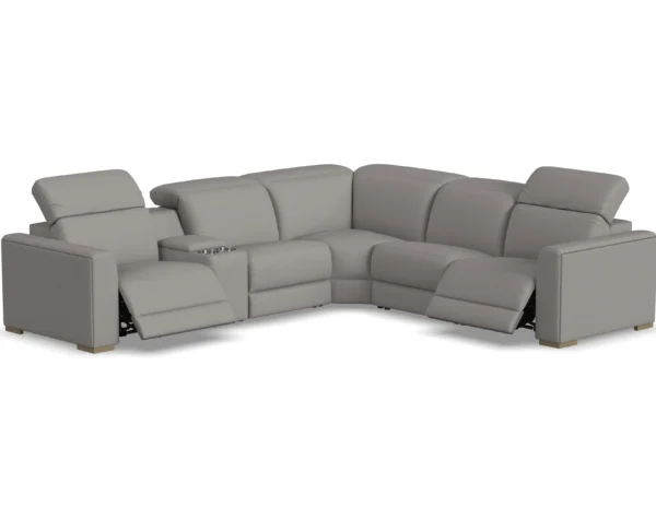 Aurora Leather Power Headrest Power Reclining Sectional - Image 4