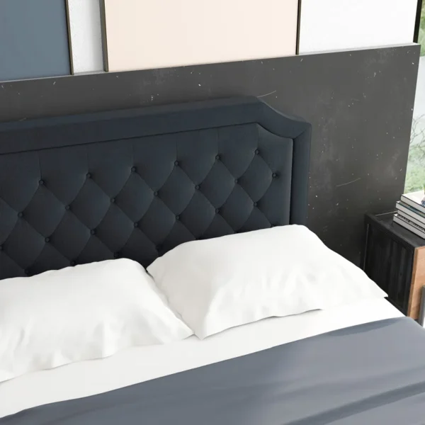 Onua Upholstered Platform Bed With Tufted Headboard and Wooden Frame - Image 5