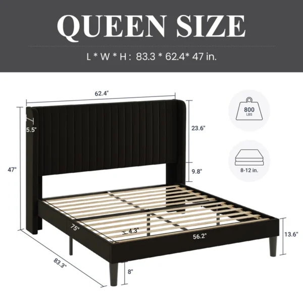 Candler Upholstered Platform Bed with Wingback - Image 6