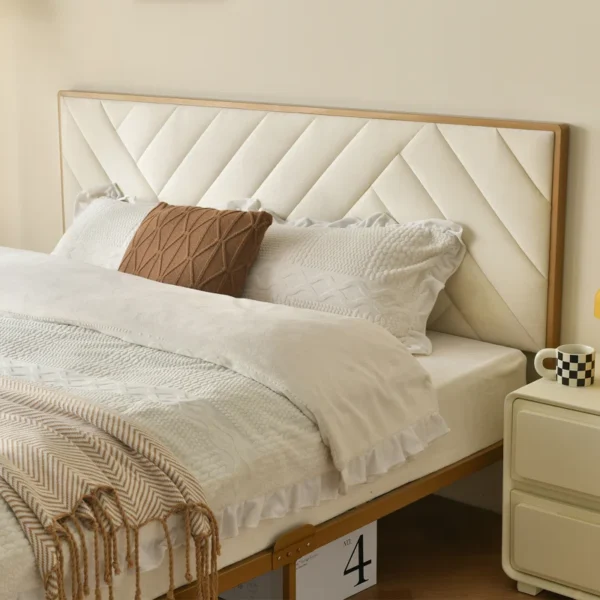Sheila Upholstered Platform Bed with Velvet Tufted Headboard - Image 6