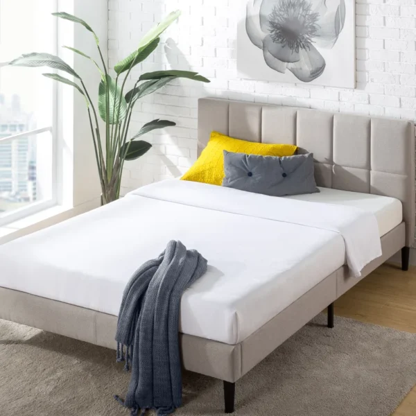 Suhavi Contemporary Modern Tufted Upholstered Low Profile Platform Bed - Image 6