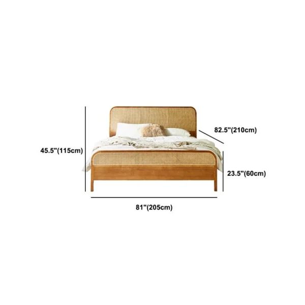 Tropical Rattan Style Bed in Brown with Headboard and Footboard - Image 6