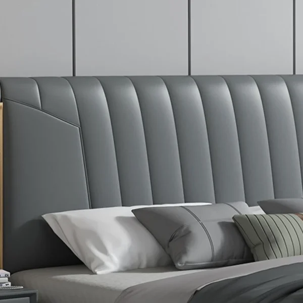 Modern Panel Bed Foam Gray Standard Bed with Upholstered Headboard - Image 17
