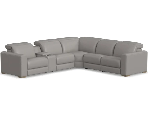Aurora Leather Power Headrest Power Reclining Sectional - Image 5