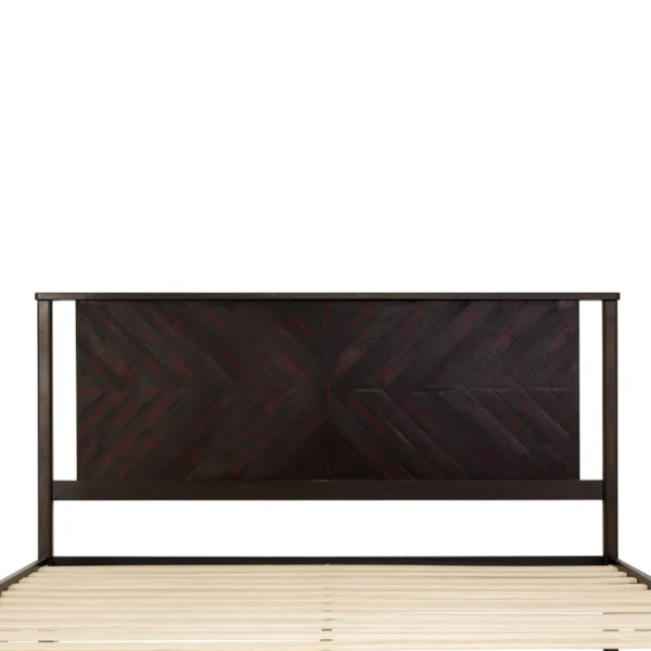 Vivian Solid Wood Platform Bed with Headboard, Rustic Bed Frame - Image 9