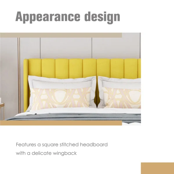 Eriksay Low Profile Upholstered Platform Bed with Winback Headboard - Image 7