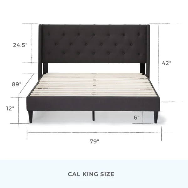 Brookside Isabelle Button Tufted Wingback Upholstered Bed - Image 7