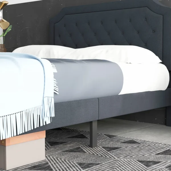 Onua Upholstered Platform Bed With Tufted Headboard and Wooden Frame - Image 6