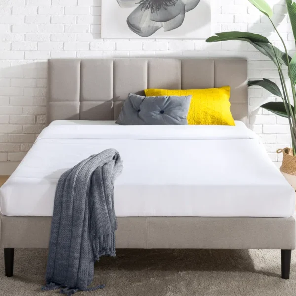 Suhavi Contemporary Modern Tufted Upholstered Low Profile Platform Bed - Image 7