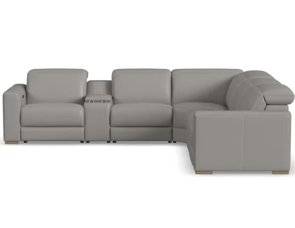 Aurora Leather Power Headrest Power Reclining Sectional - Image 6