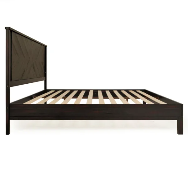 Vivian Solid Wood Platform Bed with Headboard, Rustic Bed Frame - Image 10