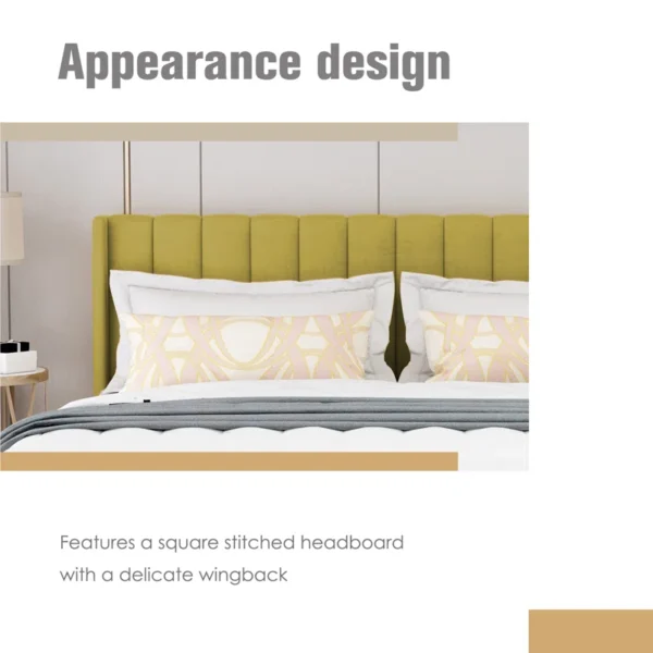 Eriksay Low Profile Upholstered Platform Bed with Winback Headboard - Image 8