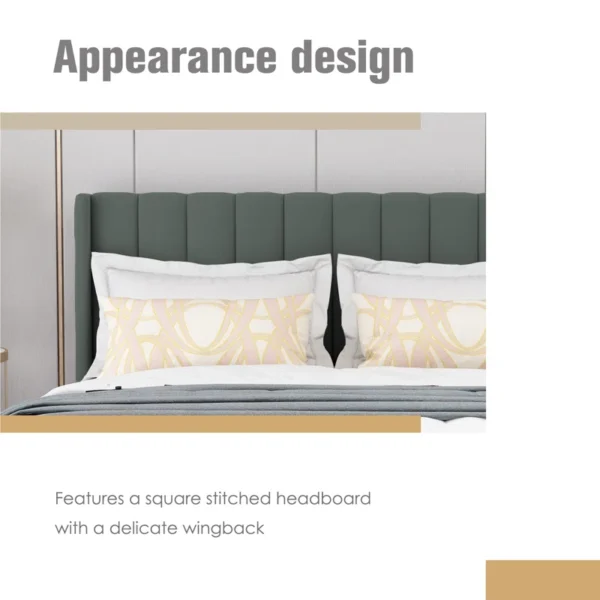 Eriksay Low Profile Upholstered Platform Bed with Winback Headboard - Image 8