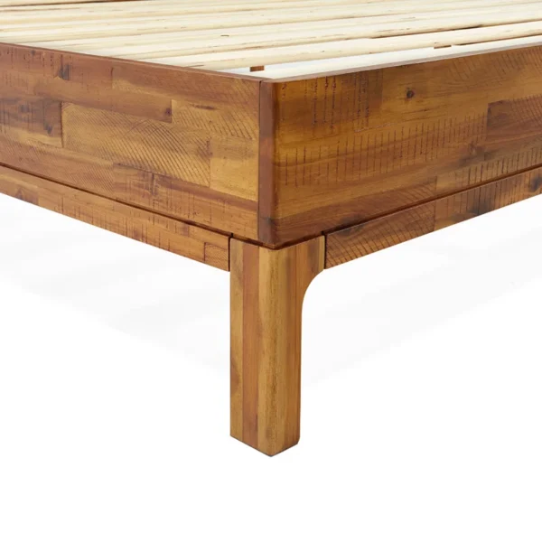Vivian Solid Wood Platform Bed with Headboard, Rustic Bed Frame - Image 8