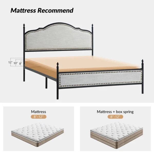 Alaja Upholstered Platform Metal Four Poster Bed - Image 8