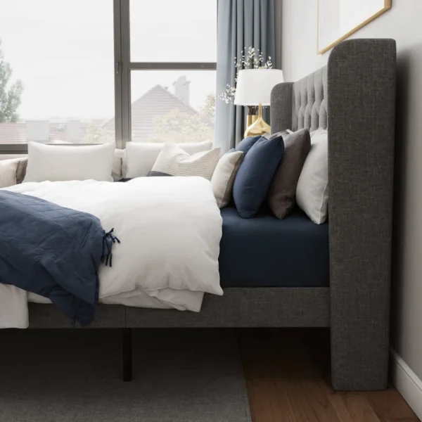 Walace Upholstered Wingback Bed - Image 8