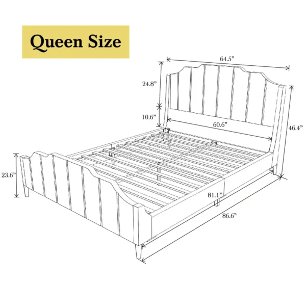 Malalia Upholstered Wingback Bed - Image 2