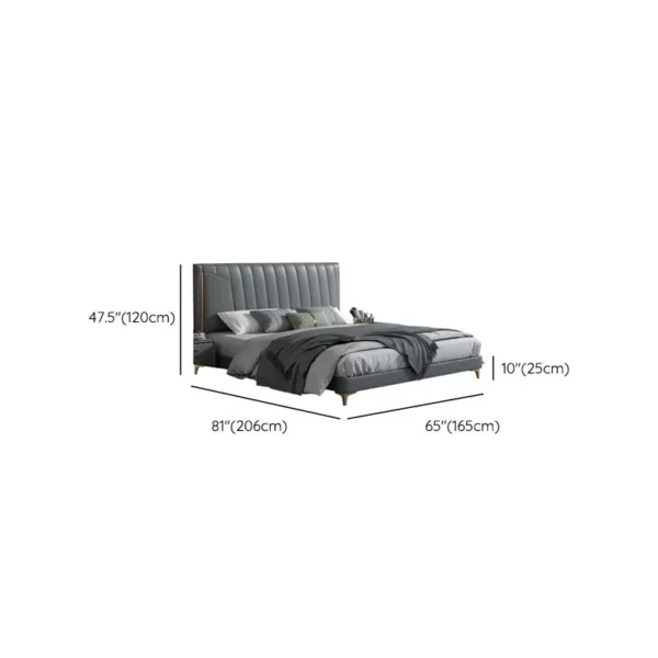 Modern Panel Bed Foam Gray Standard Bed with Upholstered Headboard - Image 10