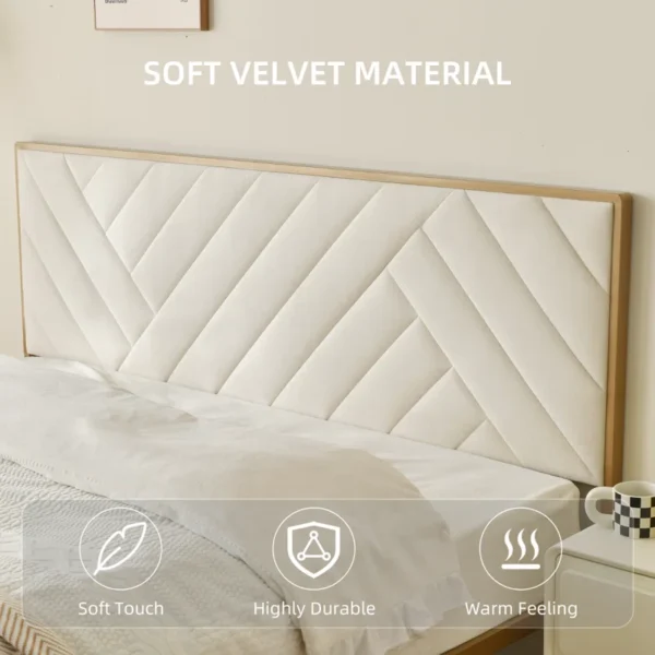 Sheila Upholstered Platform Bed with Velvet Tufted Headboard - Image 9