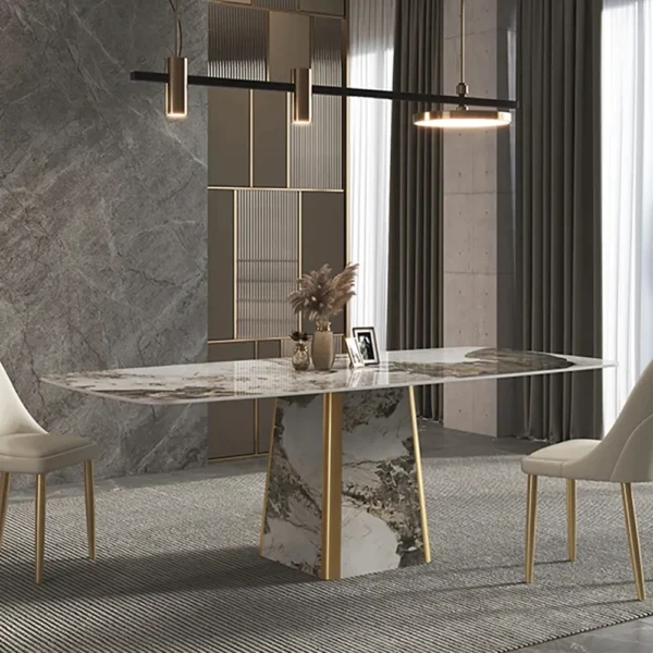 Rectangle Contemporary Sintered Stone Dining Table for 8 Seaters - Image 2
