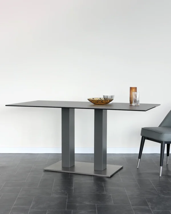 Mia Dark Grey Ceramic 6 Seater Dining Table - Image 2