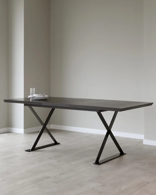 Nala Dark Washed Oak Extending 6 To 8 Seater Dining Table - Image 2