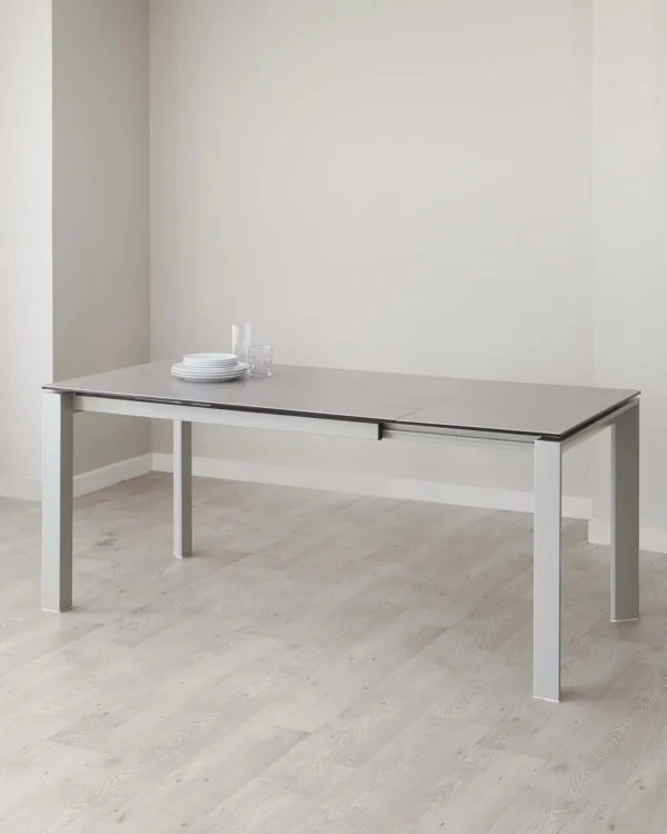 Louis Light Grey Ceramic Extending 6 To 8 Seater Dining Table - Image 2