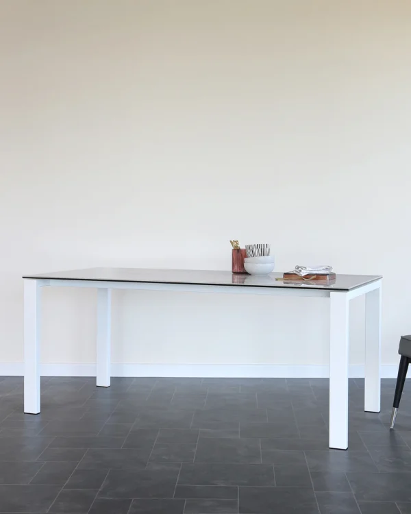 Anton White Ceramic Marble 6 Seater Dining Table - Image 2
