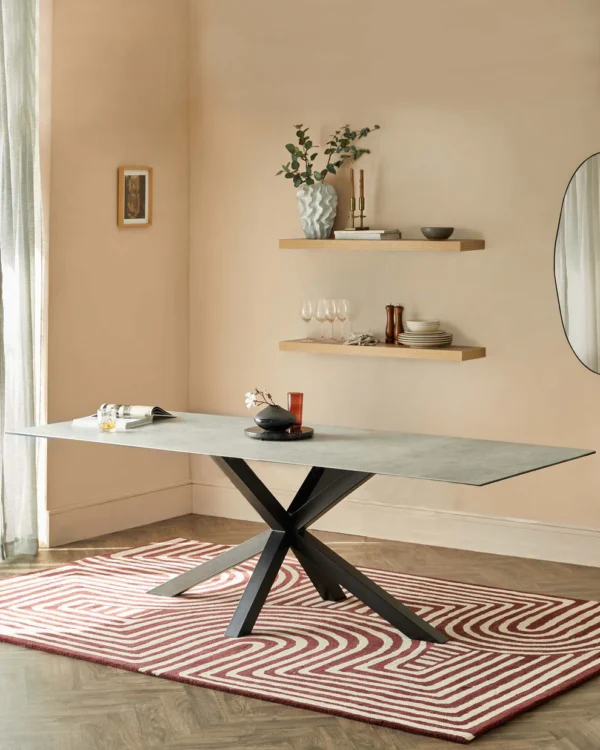 Riley Light Grey Ceramic 8 Seater Dining Table