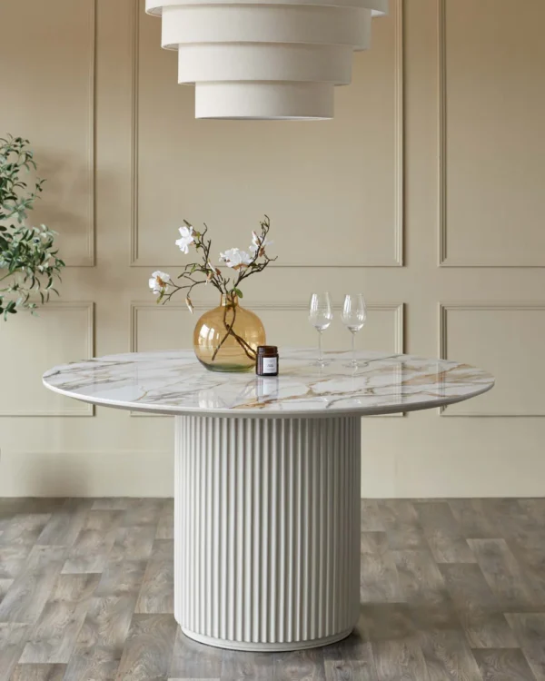 Austin natural ceramic 6 seater dining table