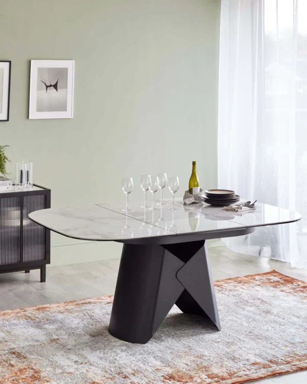 Corso White Ceramic Extending 4 to 6 Seater Dining Table