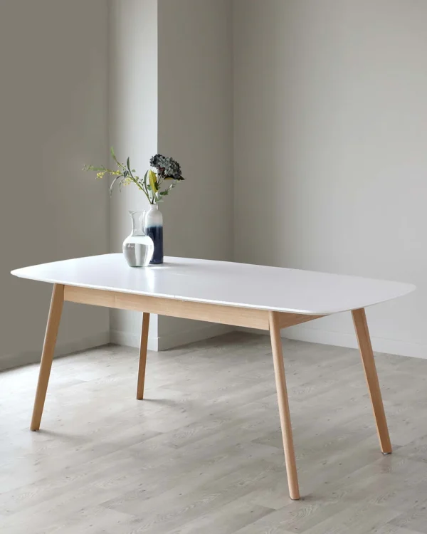 Aver White And Oak Extending 6 To 8 Seater Dining Table - Image 3
