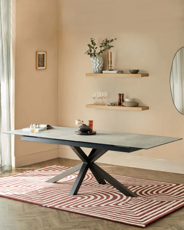 Riley Light Grey Ceramic Extending 8 to 10 Seater Dining Table - Image 2