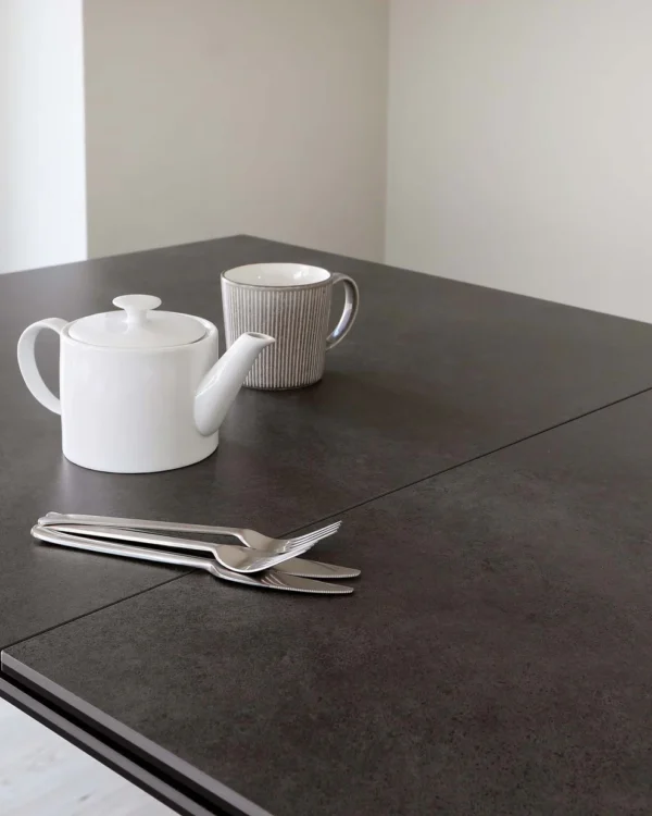 Hayden Dark Grey Ceramic Extending 6 To 8 Seater Dining Table. - Image 10