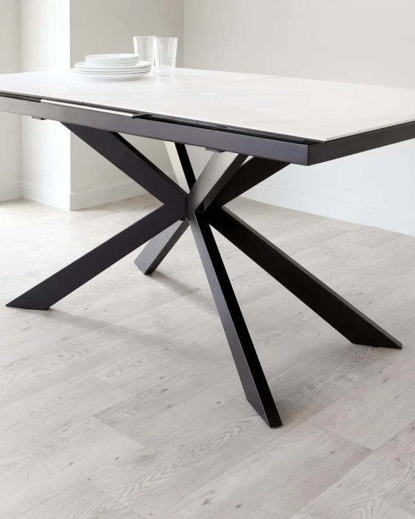 Hayden White Marbled Ceramic Extending 6 To 8 Seater Dining Table - Image 10