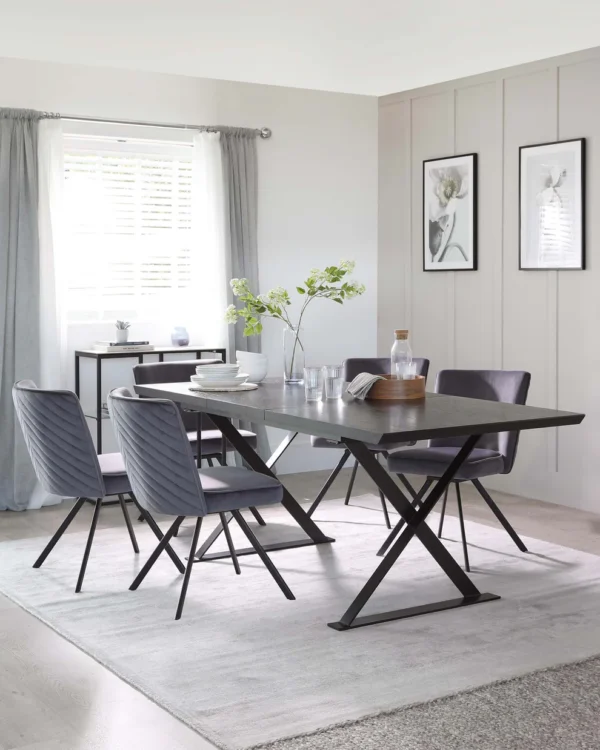 Nala Dark Washed Oak Extending 6 To 8 Seater Dining Table - Image 10