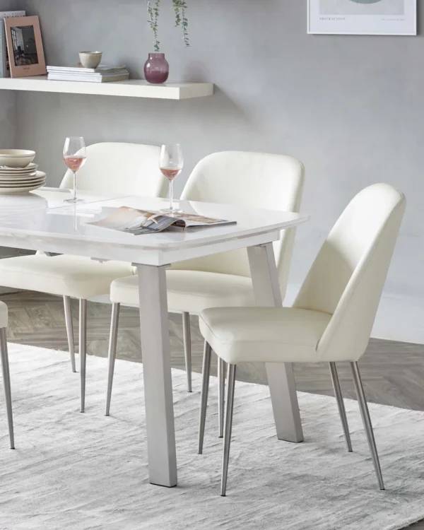 Assi White Gloss Extending 6 to 8 Seater Dining Table - Image 9