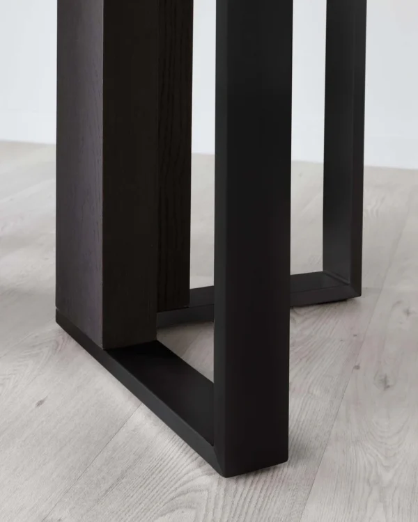 Jonah Dark Oak With Black Powder Coated Frame 6 Seater Dining Table - Image 10