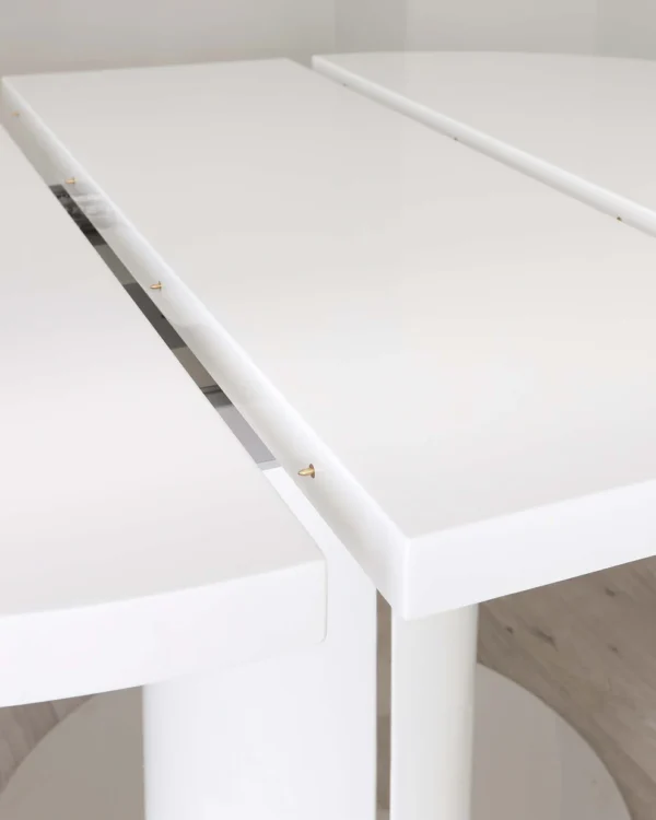 Curva White Gloss Round Extending 4 To 6 Seater Dining Table - Image 10