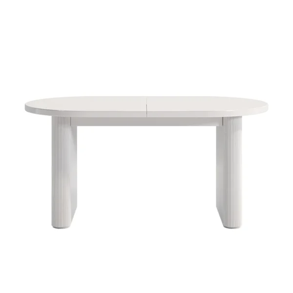 Japandi Oval Extendable Dining Table White Seats 6-10 People - Image 10