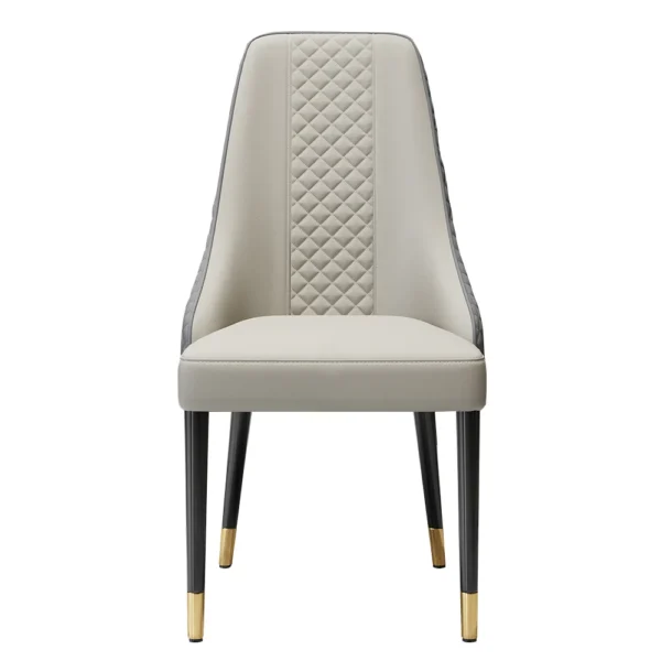 Diamic Modern Gray 6-Piece Dining Chairs Upholstered Faux Leather High Back - Image 11