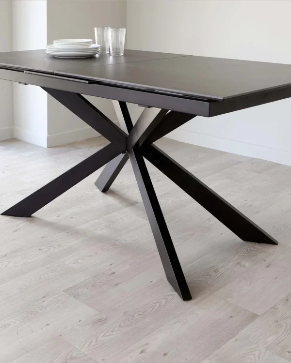 Hayden Dark Grey Ceramic Extending 6 To 8 Seater Dining Table. - Image 11