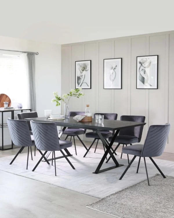 Nala Dark Washed Oak Extending 6 To 8 Seater Dining Table - Image 11