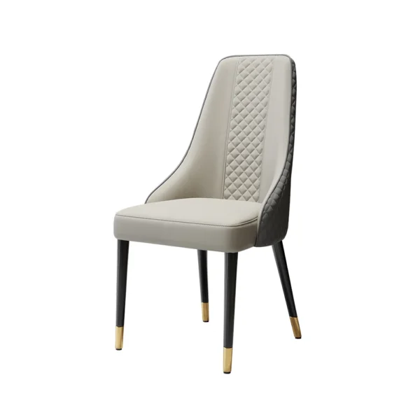 Diamic Modern Gray 6-Piece Dining Chairs Upholstered Faux Leather High Back - Image 12