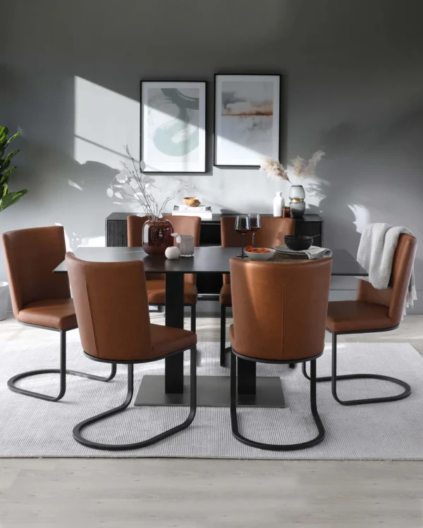Mia Black Ceramic 6 Seater Dining Table - Image 12