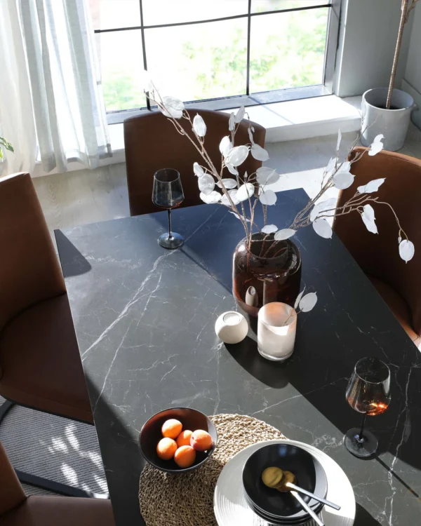 Mia Black Ceramic 6 Seater Dining Table - Image 13